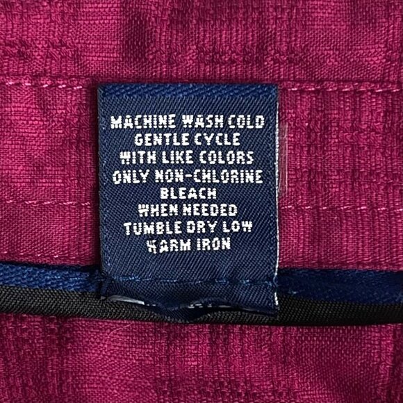 Karen Scott Size 1X Womens Raspberry Textured 3/4 Sleeve Button-Up Shirt Pockets - Picture 9 of 9